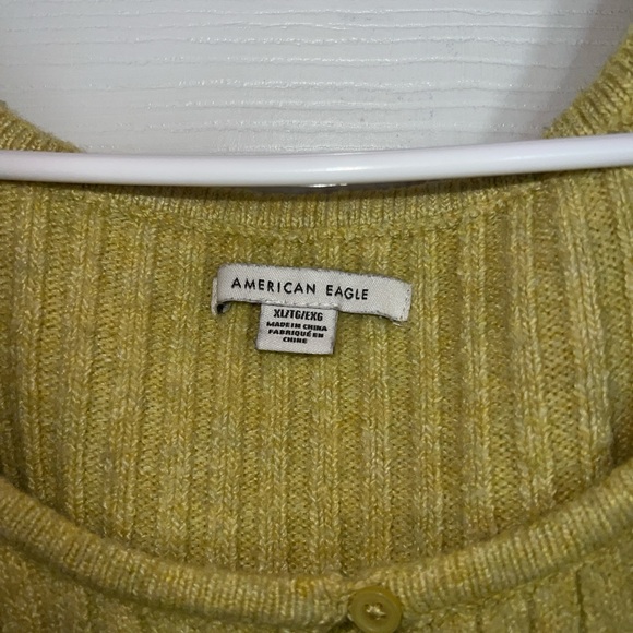 Yellow Ribbed Button-Up Cardigan - Picture 3 of 3